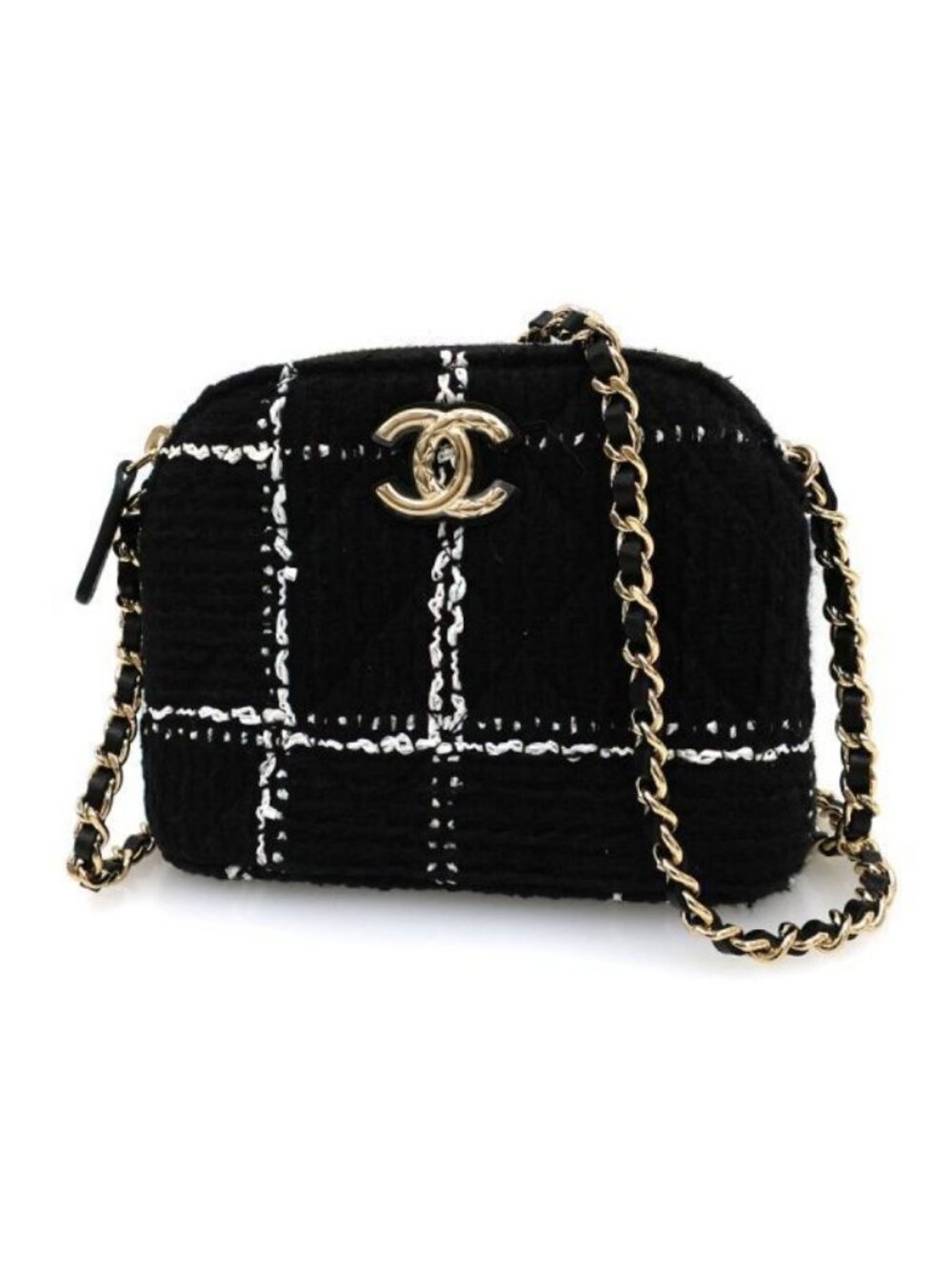 Chanel Quilted Tweed Chain Shoulder Bag Years